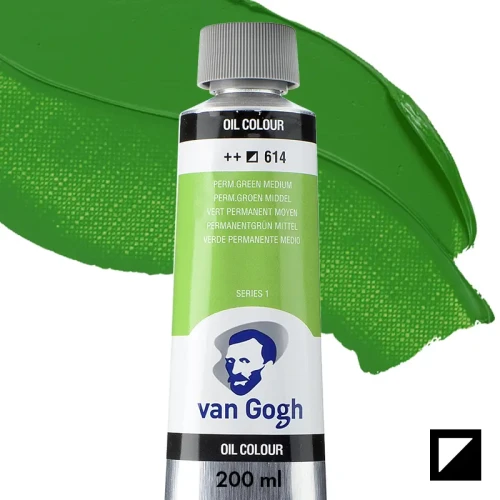 Farba olejna Van Gogh 200 ml - 614 S1 Permanent green medium