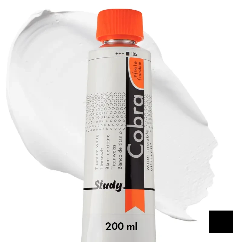 Farba olejna wodorozcieńczalna Cobra Study 200 ml – 105 Titanium White 01