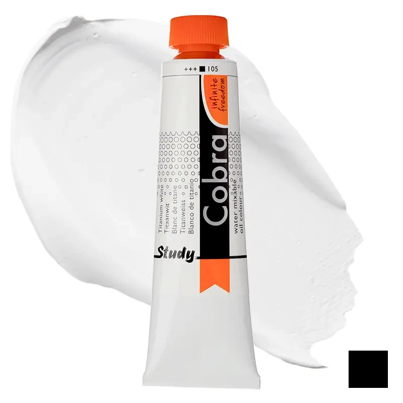 Farba olejna wodorozcieńczalna Cobra Study 40 ml – 105 Titanium White 01