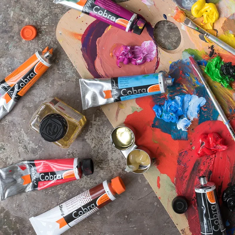 Farba olejna wodorozcieńczalna Cobra Study 40 ml – 389 Madder Lake 09