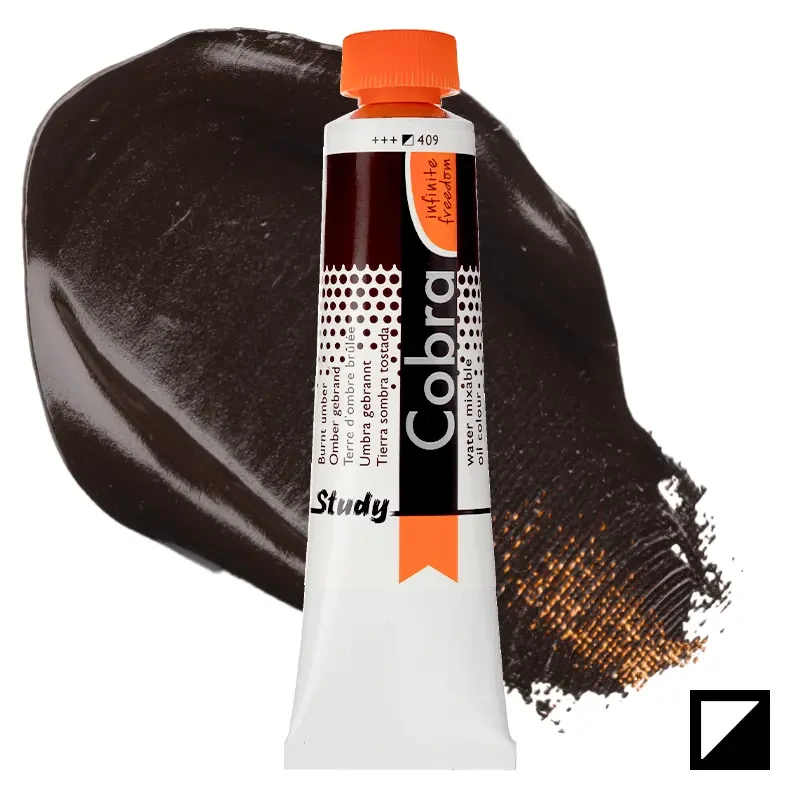 Farba olejna wodorozcieńczalna Cobra Study 40 ml – 409 Burnt Umber 01