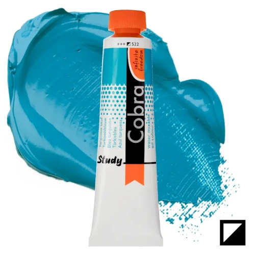 Farba olejna wodorozcieńczalna Cobra Study 40 ml – 522 Turquoise Blue