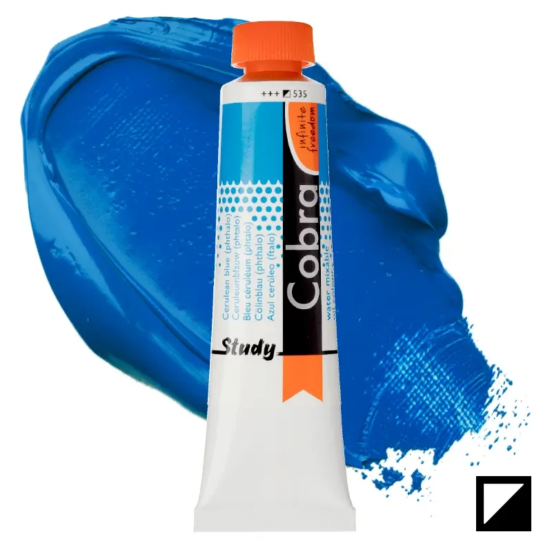 Farba olejna wodorozcieńczalna Cobra Study 40 ml – 535 Cerulean Blue Phthalo 01