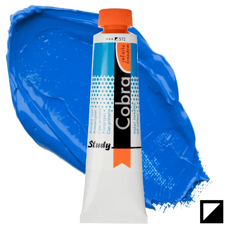 Farba olejna wodorozcieńczalna Cobra Study 40 ml – 572 Primary Cyan 01