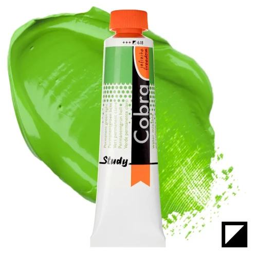 Farba olejna wodorozcieńczalna Cobra Study 40 ml – 618 Permanent Green Light