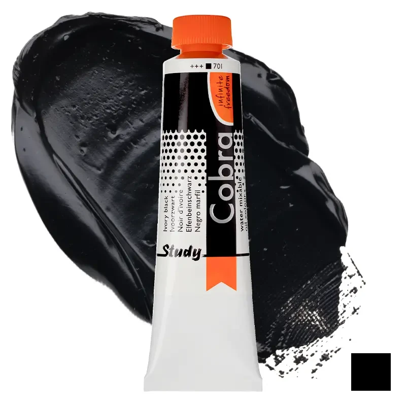 Farba olejna wodorozcieńczalna Cobra Study 40 ml – 701 Ivory Black 01