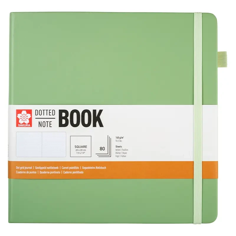 Notatnik Bullet Journal Sakura Dotted Notebook Pale Patina - 20 x 20 cm, 140 g, 80 ark. 03