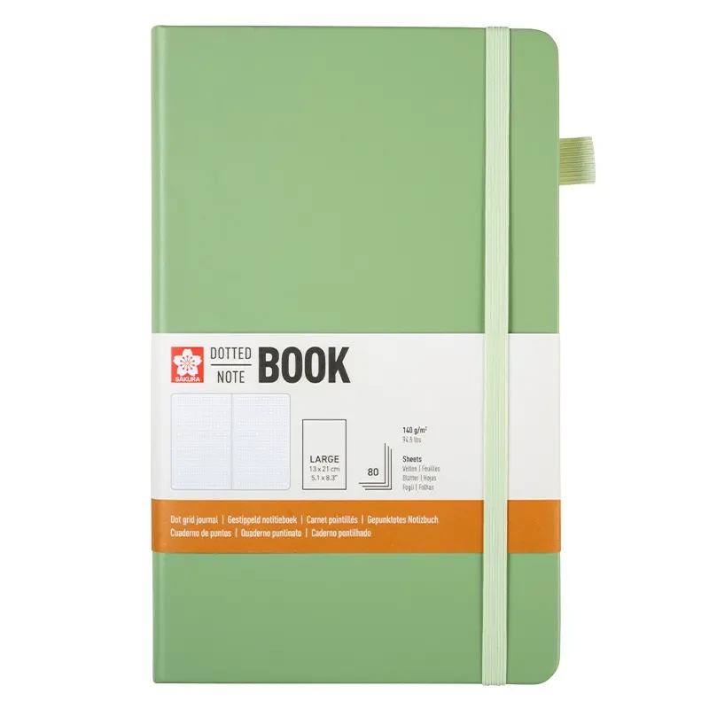 Notatnik Bullet Journal Sakura Dotted Notebook Pale Patina - 13 x 21 cm, 140 g, 80 ark. 01