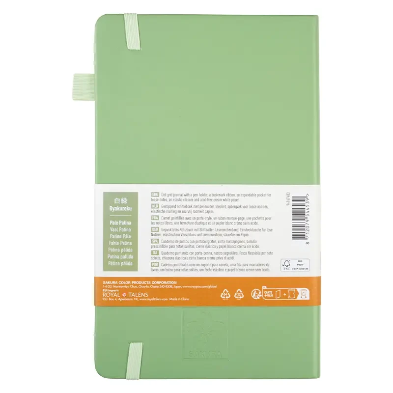 Notatnik Bullet Journal Sakura Dotted Notebook Pale Patina - 13 x 21 cm, 140 g, 80 ark. 03