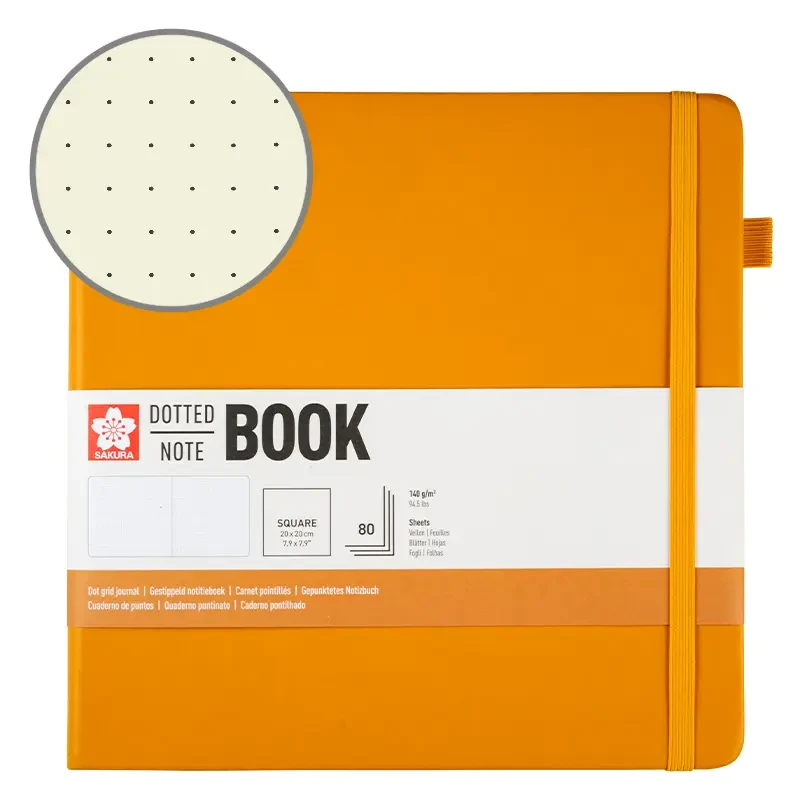 Notatnik Bullet Journal Sakura Dotted Notebook Japanese Kerria - 20 x 20 cm, 140 g, 80 ark. 01