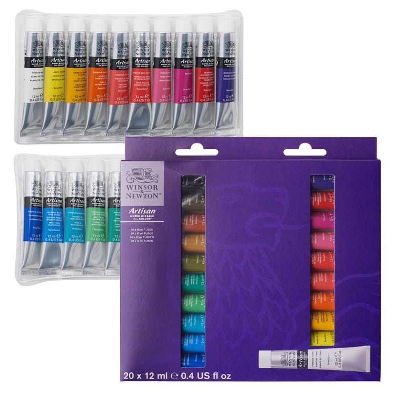 Farby olejne wodorozcieńczalne Winsor &amp; Newton Artisan zestaw 20 x 12 ml 01