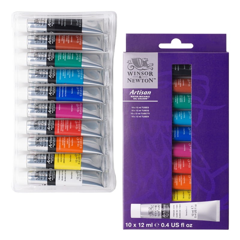 Farby olejne wodorozcieńczalne Winsor &amp; Newton Artisan zestaw 10 x 12 ml 01