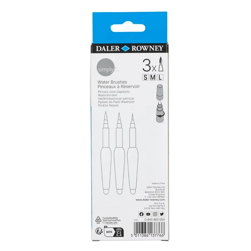 Pędzle wodne do napełniania zestaw Daler Rowney - 3 szt. 03