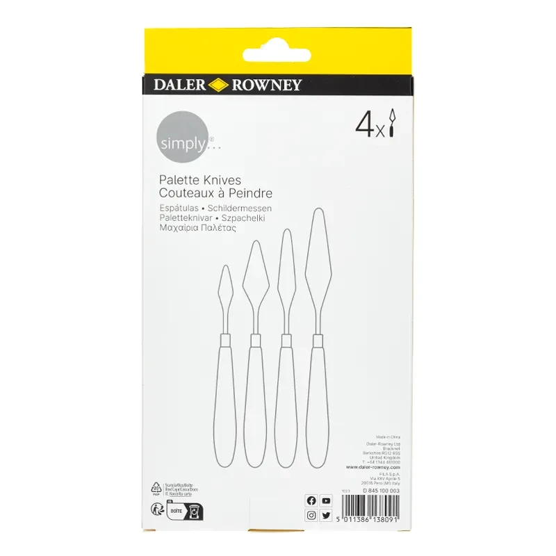 Szpachelki malarskie zestaw Daler Rowney Simply Palette Knives 4 szt. 04