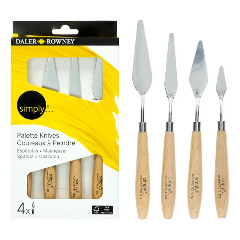 Szpachelki malarskie zestaw Daler Rowney Simply Palette Knives 4 szt. 01