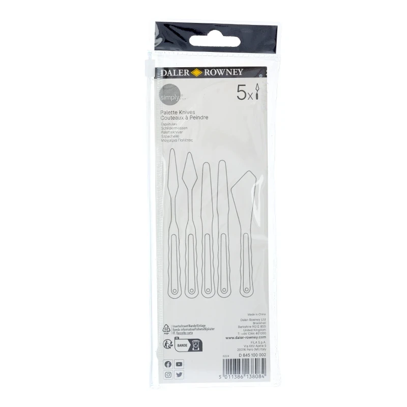 Szpachelki malarskie plastikowe zestaw Daler Rowney Simply 5 szt. 05