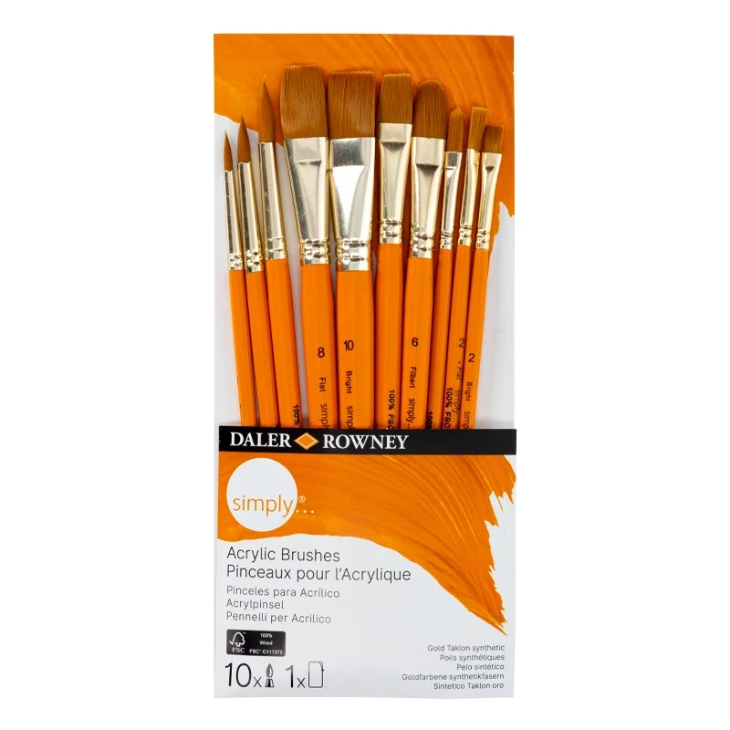 Pędzle syntetyczne Daler Rowney zestaw 10 szt. 02