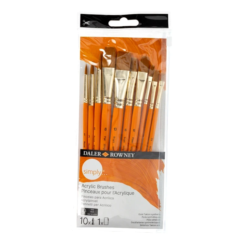 Pędzle syntetyczne Daler Rowney zestaw 10 szt. 03