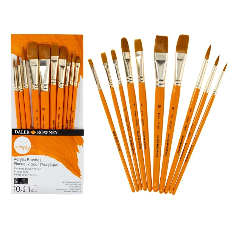 Pędzle syntetyczne Daler Rowney zestaw 10 szt. 04