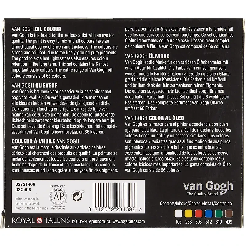 Farby olejne Van Gogh zestaw 6 x 20 ml 03