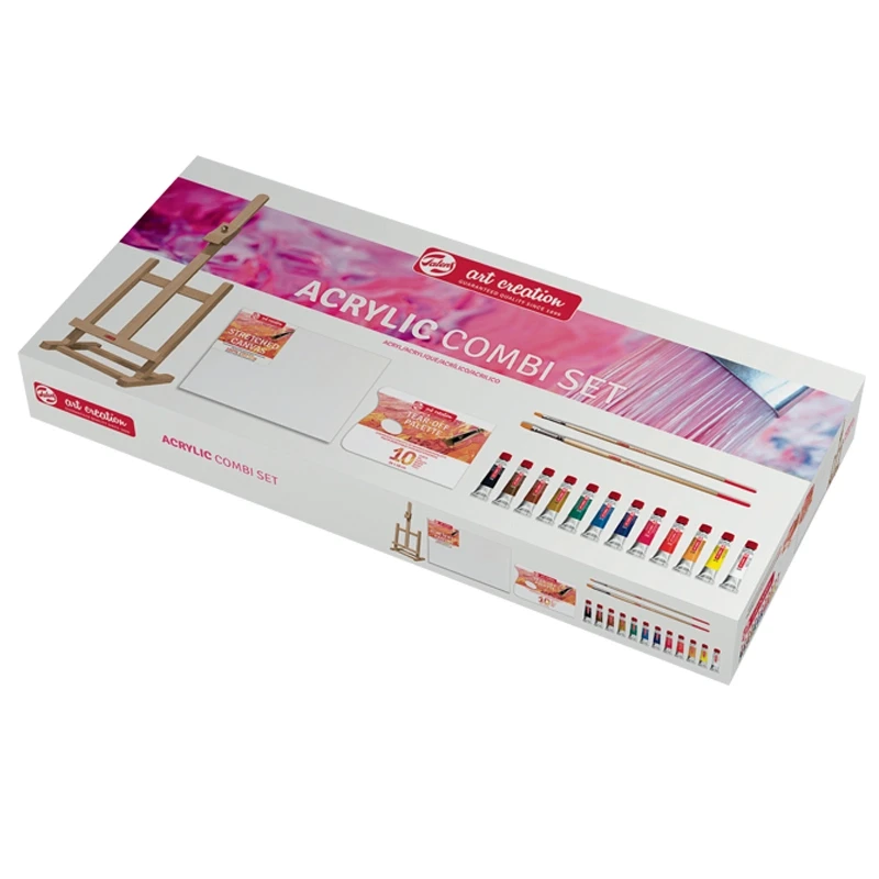 Farby akrylowe Art Creation  zestaw Combi Set 12x12 ml + akcesoria Royal Talens 04