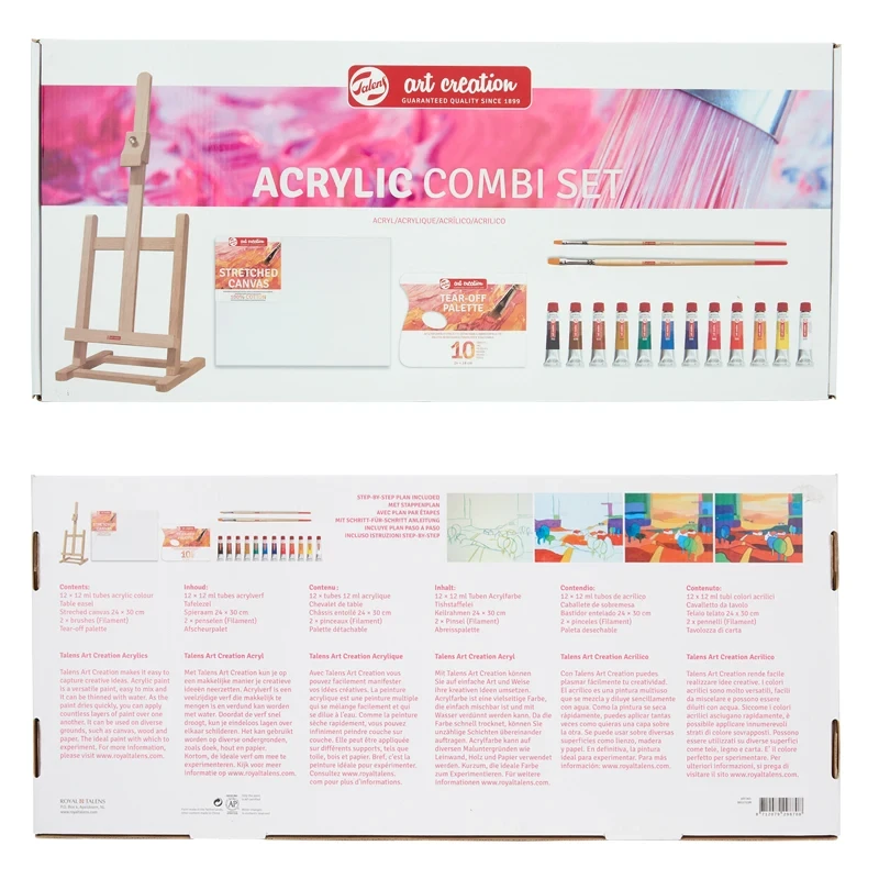 Farby akrylowe Art Creation  zestaw Combi Set 12x12 ml + akcesoria Royal Talens 05