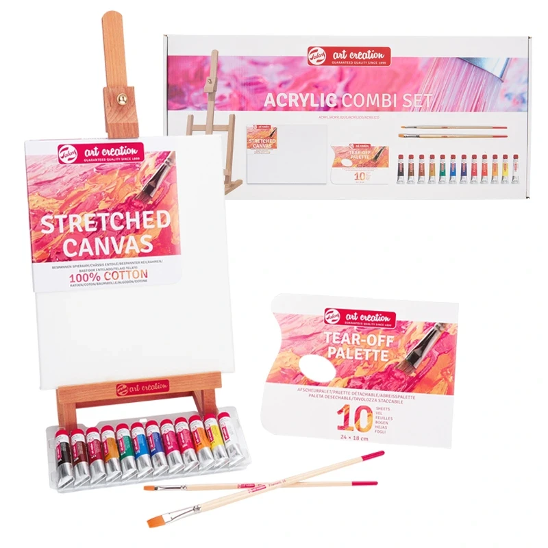 Farby akrylowe Art Creation  zestaw Combi Set 12x12 ml + akcesoria Royal Talens 01