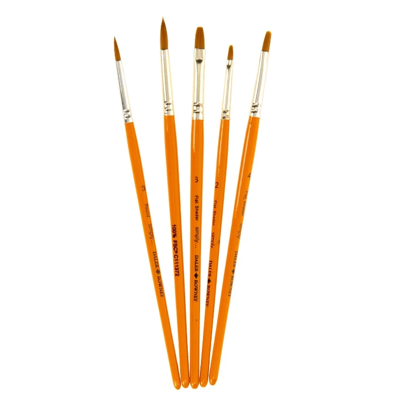 Pędzle syntetyczne Daler Rowney zestaw Acrylic Brushes set 2 - 5 szt. 02