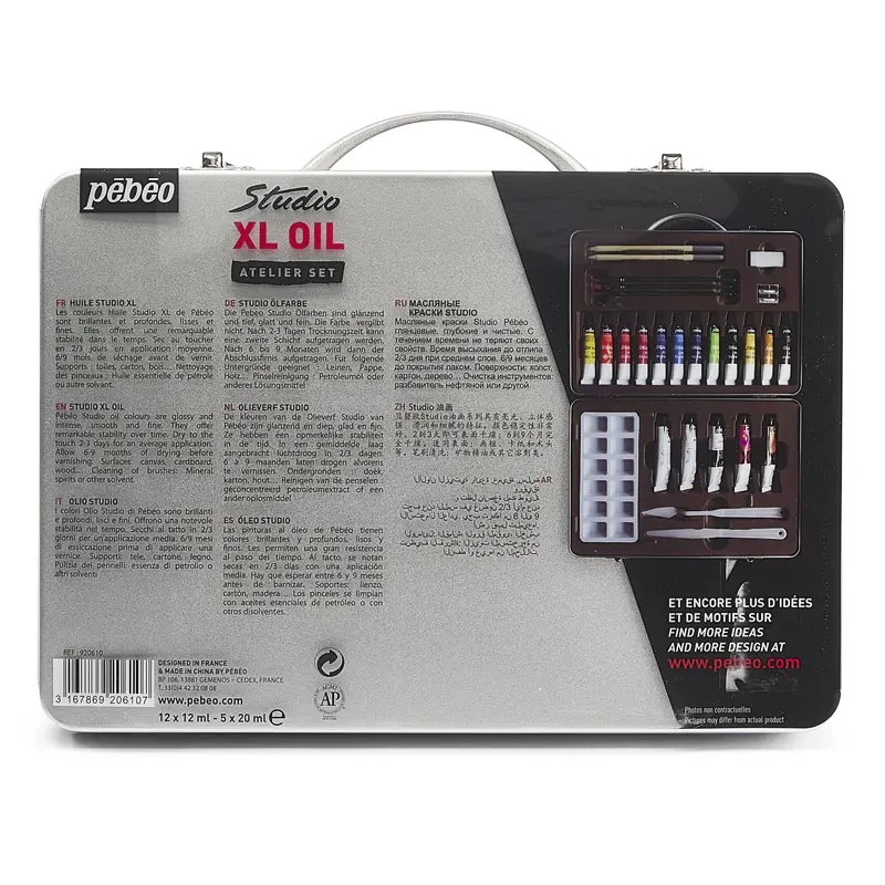 Zestaw farb olejnych Studio XL Oil Pebeo 12x12ml metalowa walizka 04