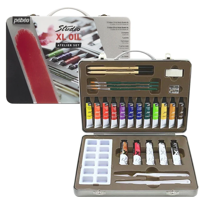 Zestaw farb olejnych Studio XL Oil Pebeo 12x12ml metalowa walizka 01