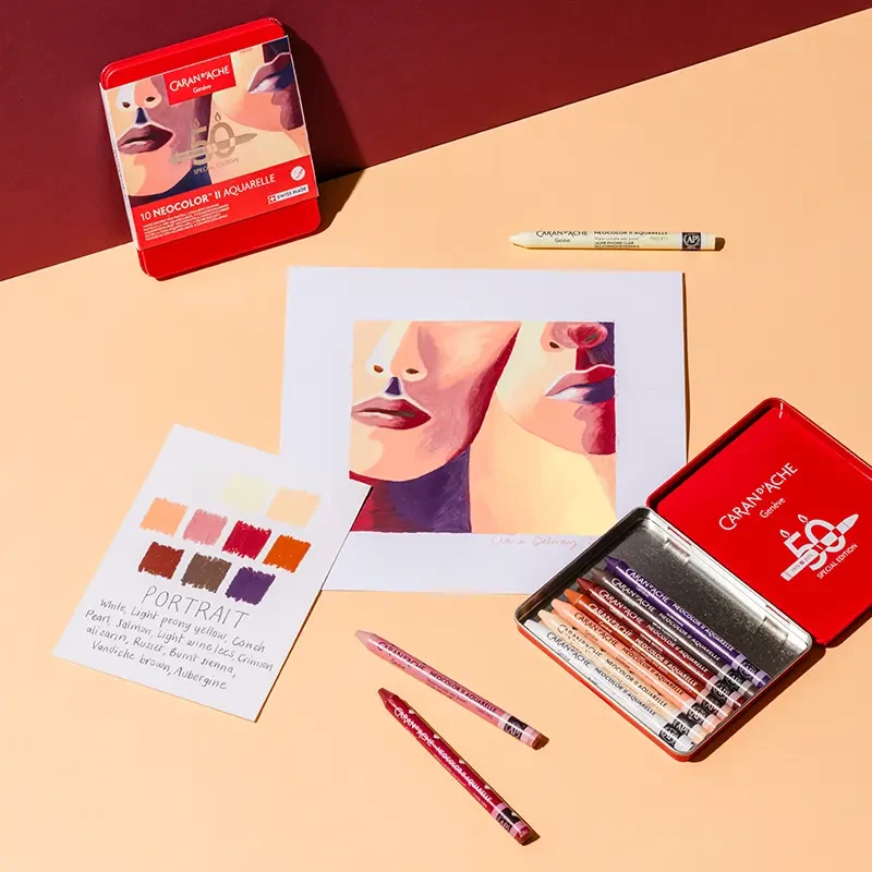 Pastele akwarelowe Caran d'Ache Neocolor II Aquarelle 10 szt. Portrait 02