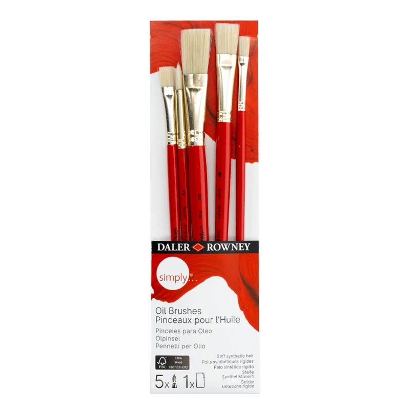 Pędzle syntetyczne Daler Rowney zestaw Oil Brushes - 5 szt. 04