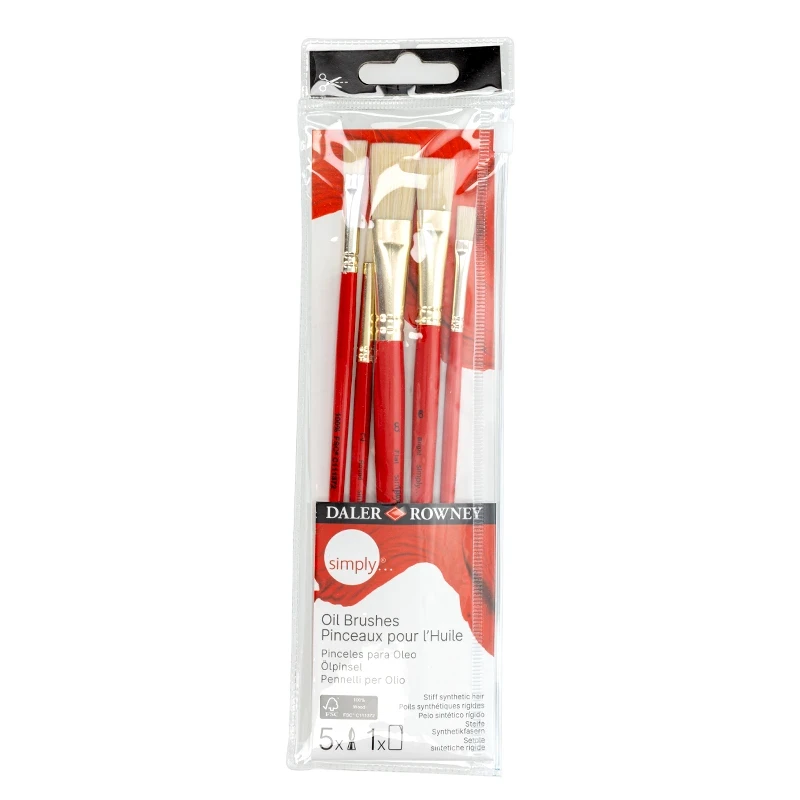 Pędzle syntetyczne Daler Rowney zestaw Oil Brushes - 5 szt. 05