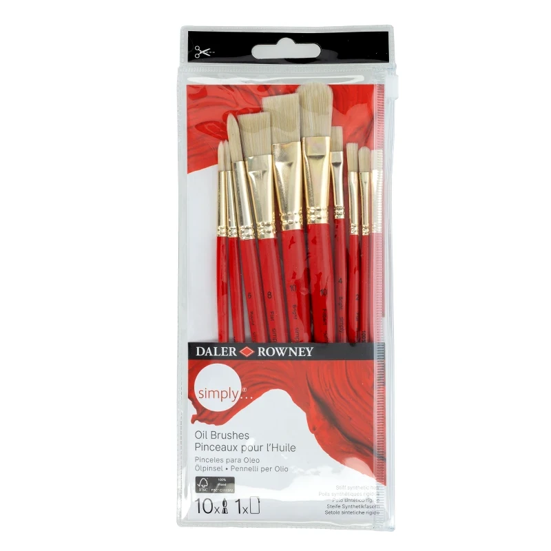Pędzle syntetyczne Daler Rowney zestaw Oil Brushes - 10 szt. 02