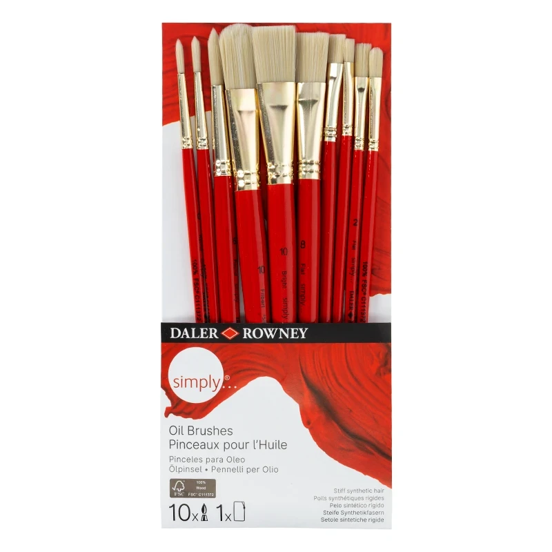 Pędzle syntetyczne Daler Rowney zestaw Oil Brushes - 10 szt. 05