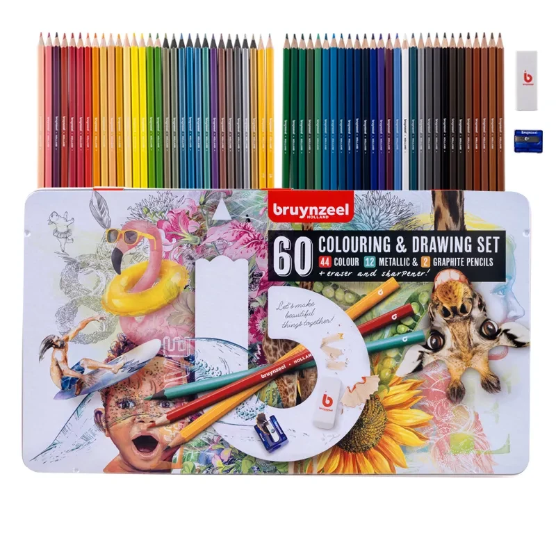 Kredki Bruynzeel Colouring & Drawing zestaw Creative Artists - 60 elementów  01