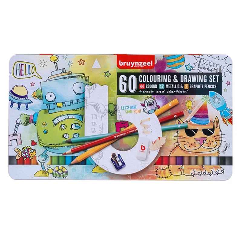 Kredki Bruynzeel Colouring & Drawing zestaw Small Artists  - 60 elementów  02