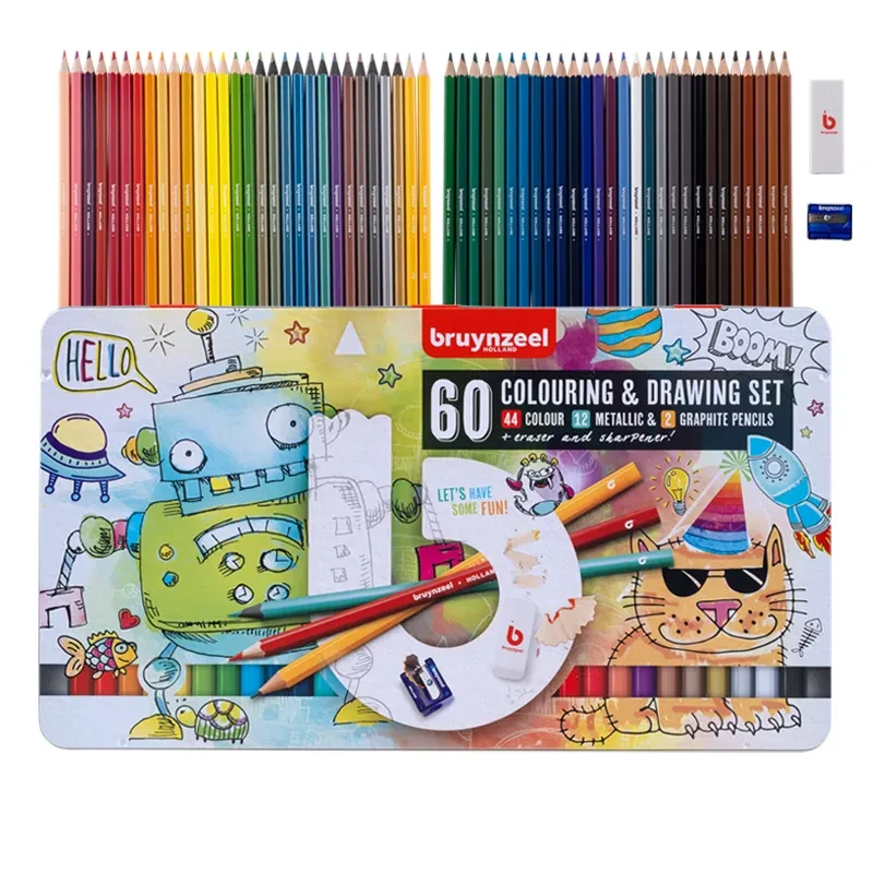 Kredki Bruynzeel Colouring & Drawing zestaw Small Artists  - 60 elementów  01