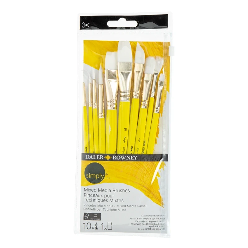 Pędzle syntetyczne Daler Rowney zestaw Mixed Media Skyflow - 10 szt. 02