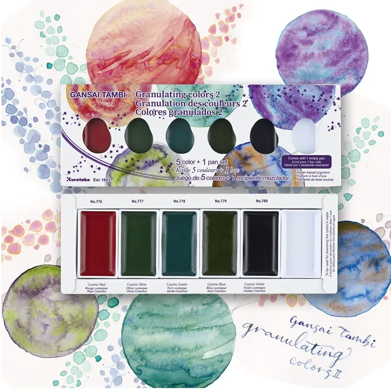 Farby akwarelowe Gansai Tambi zestaw Granulating Colors Set 2 03