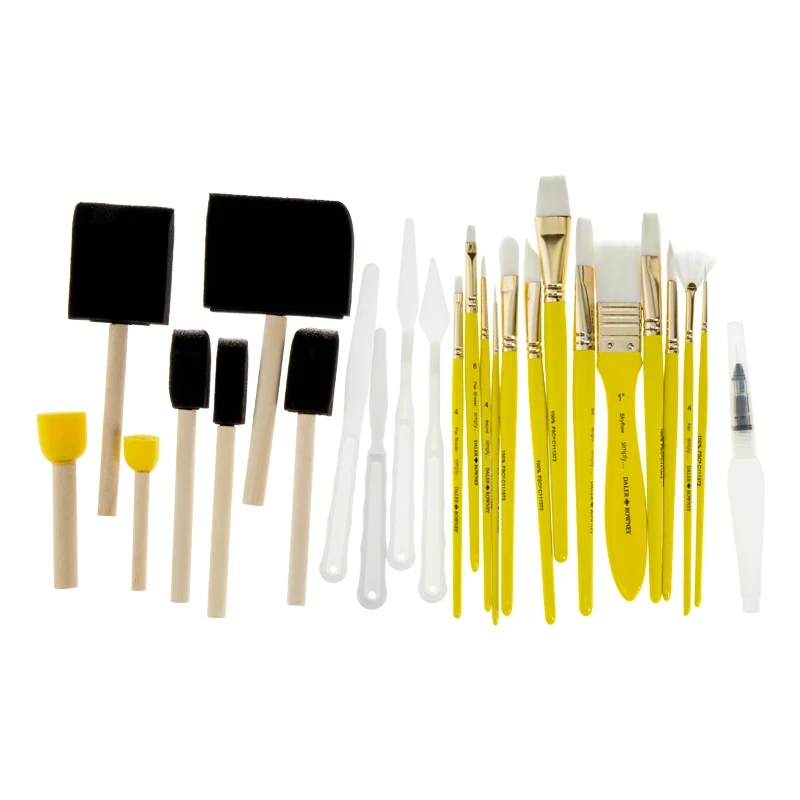 Pędzle syntetyczne Daler Rowney zestaw Mixed Media Brushes - 25 szt. 02