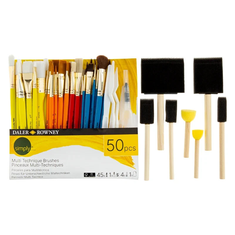 Pędzle syntetyczne Daler Rowney zestaw Multi Techniques Brushes - 50 szt. 03