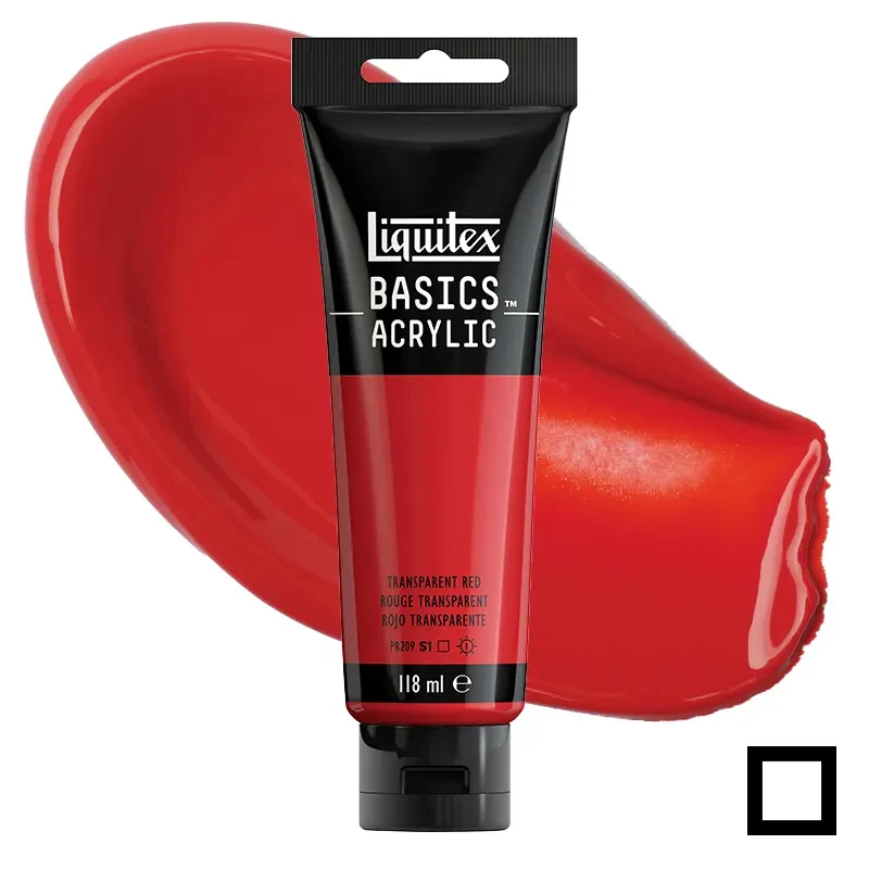 Farba akrylowa Liquitex Basics Acrylic 118 ml - 047 Transparent red 01