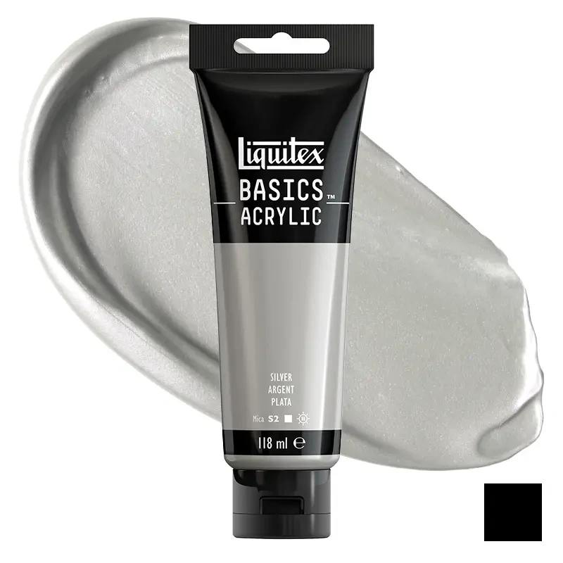 Farba akrylowa Liquitex Basics Acrylic 118 ml - 052 Silver 01