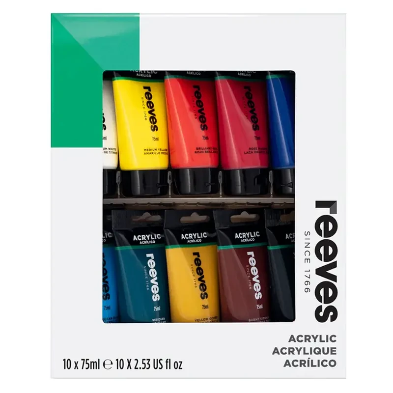 Farby akrylowe Reeves zestaw 10 x 75 ml  02
