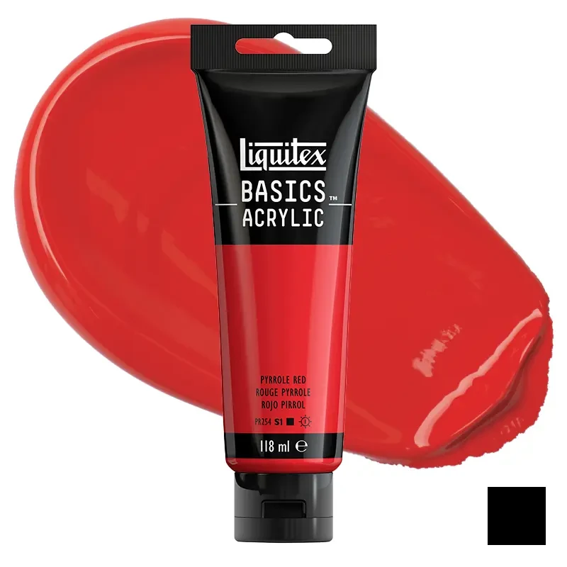 Farba akrylowa Liquitex Basics Acrylic 118 ml - 321 Pyrrole red 01