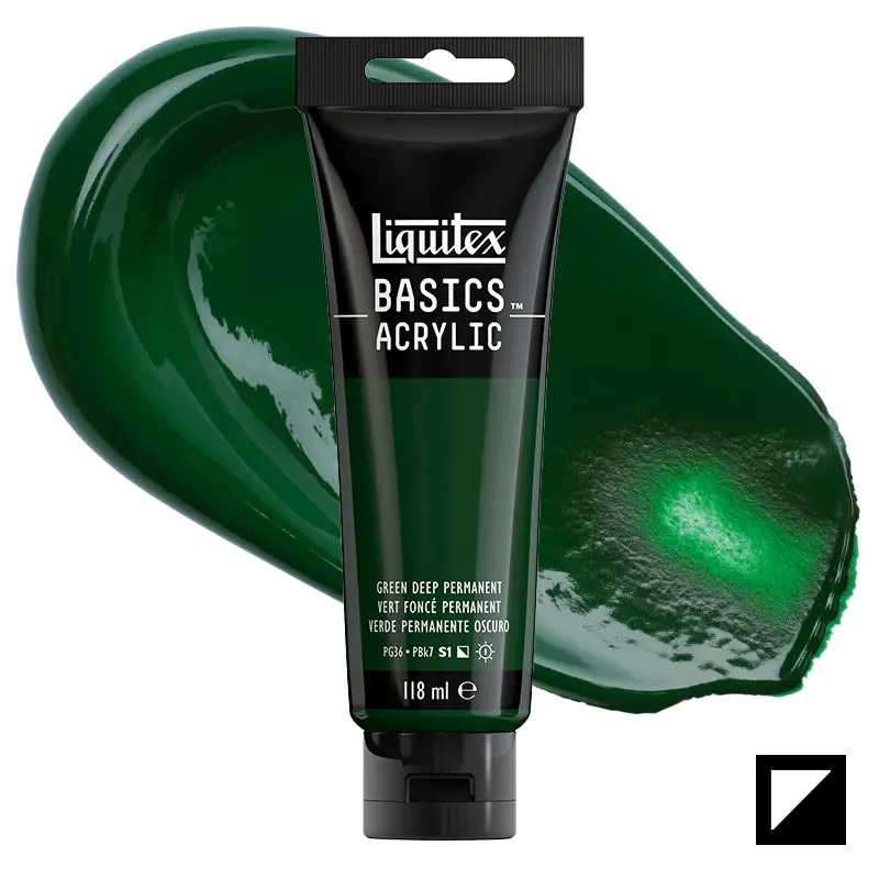 Farba akrylowa Liquitex Basics Acrylic 118 ml - 350 Permanent green deep 01