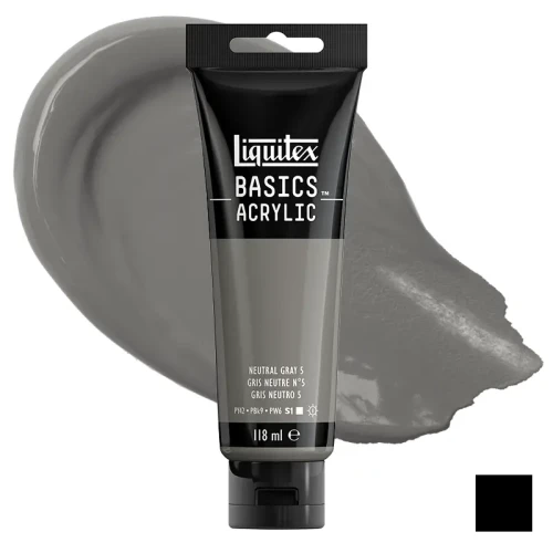 Farba akrylowa Liquitex Basics Acrylic 118 ml - 599 Neutral gray 5