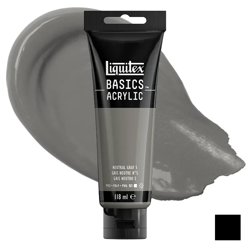 Farba akrylowa Liquitex Basics Acrylic 118 ml - 599 Neutral grey 01
