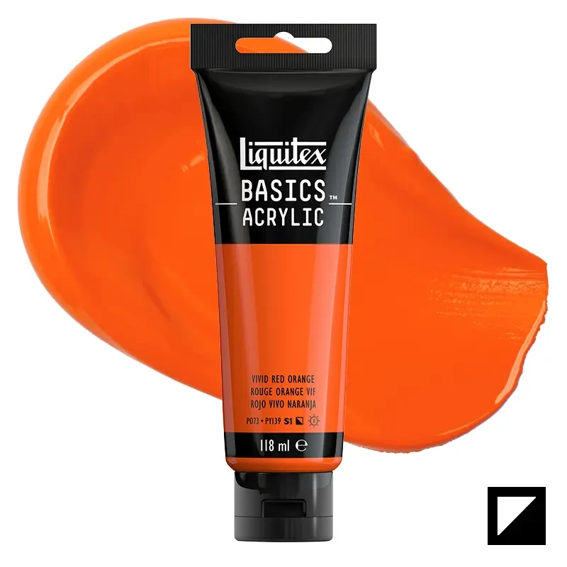 Farba akrylowa Liquitex Basics Acrylic 118 ml - 620 Vivid red orange 01